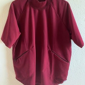 burgundy FIGS long neck scrub